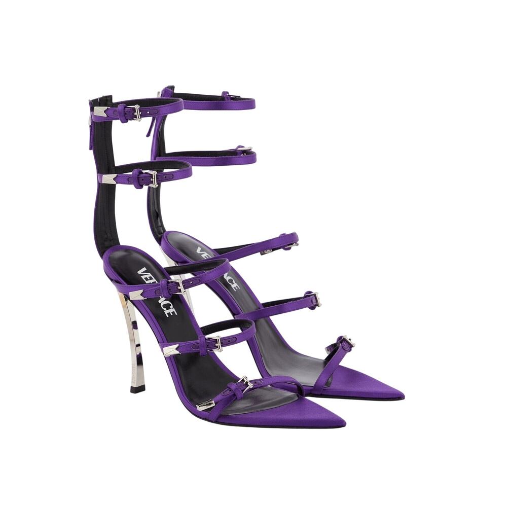 NIB Versace Runway Pin-Point Strappy Sandal EU 38.5 US 8.5 Purple Orchid $1575